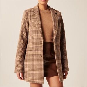 Abercrombie & Fitch Plaid Wool Blazer